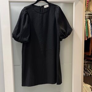 Chic Black Puff Sleeve Mini Dress